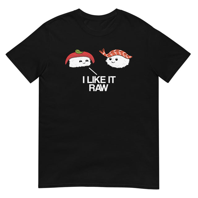 Debut garment mockup | I Like it Raw (Daily Dozen) | Black