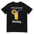 Debut garment mockup | Drink Your Juice Shelby (Daily Dozen) | Black