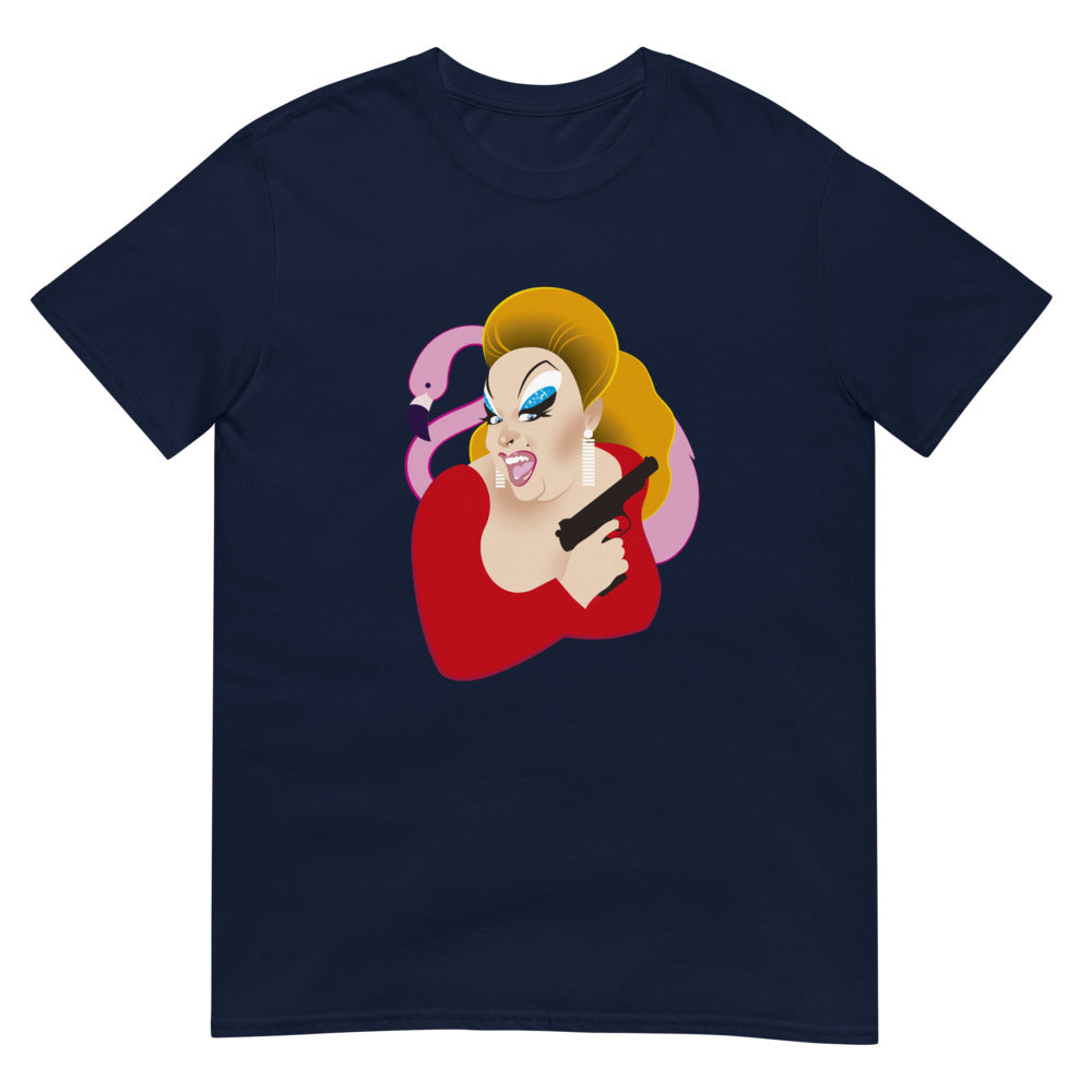 Debut garment mockup | Pink Bird (Daily Dozen) | Navy
