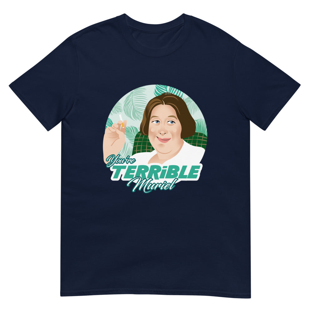 Debut garment mockup | You're Terrible Muriel (Daily Dozen) | Navy