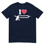 Debut garment mockup | I Love Caulk (Daily Dozen) | Navy