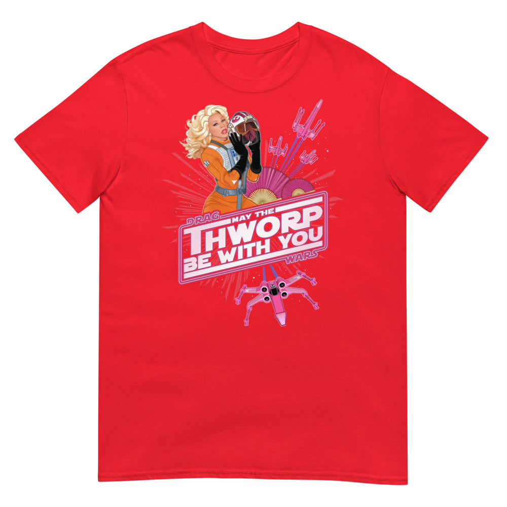 Debut garment mockup | May the Thworp Be With You (Daily Dozen) | Red