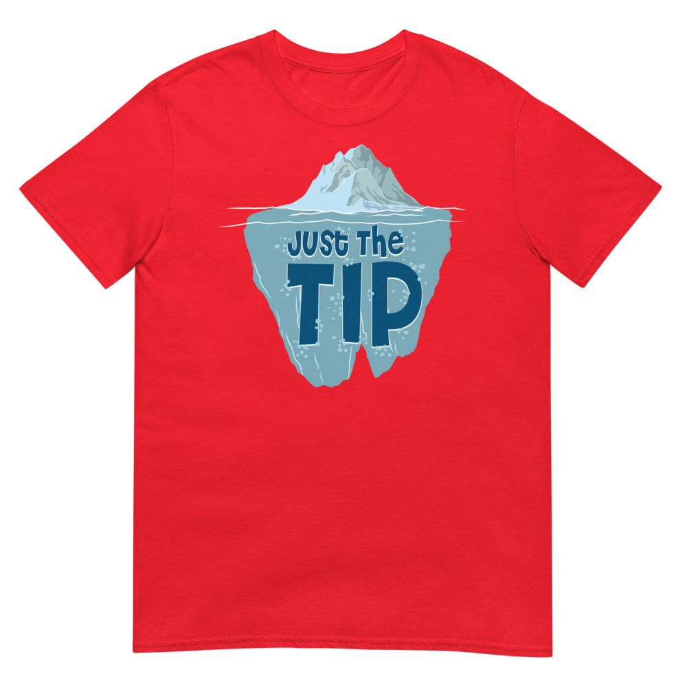Debut garment mockup | Just the Tip (Daily Dozen) | Red