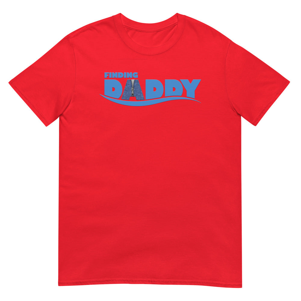 Debut garment mockup | Finding Daddy (Daily Dozen) | Red