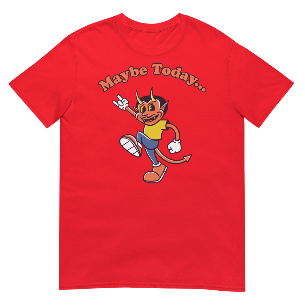 Debut garment mockup | Maybe Today (Daily Dozen) | Red