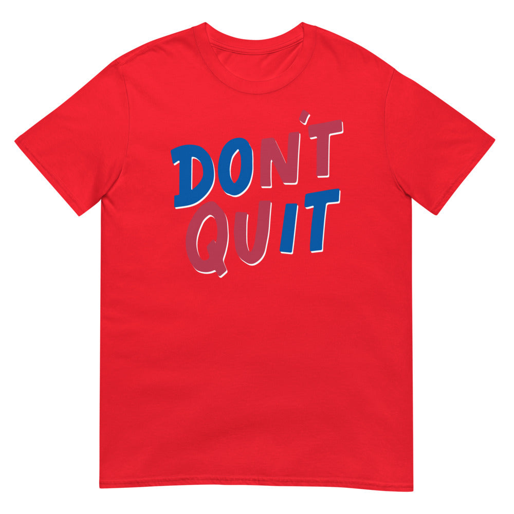 Debut garment mockup | Don't Quit (Daily Dozen) | Red