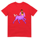 Debut garment mockup | Centaur of Attention (Daily Dozen) | Red