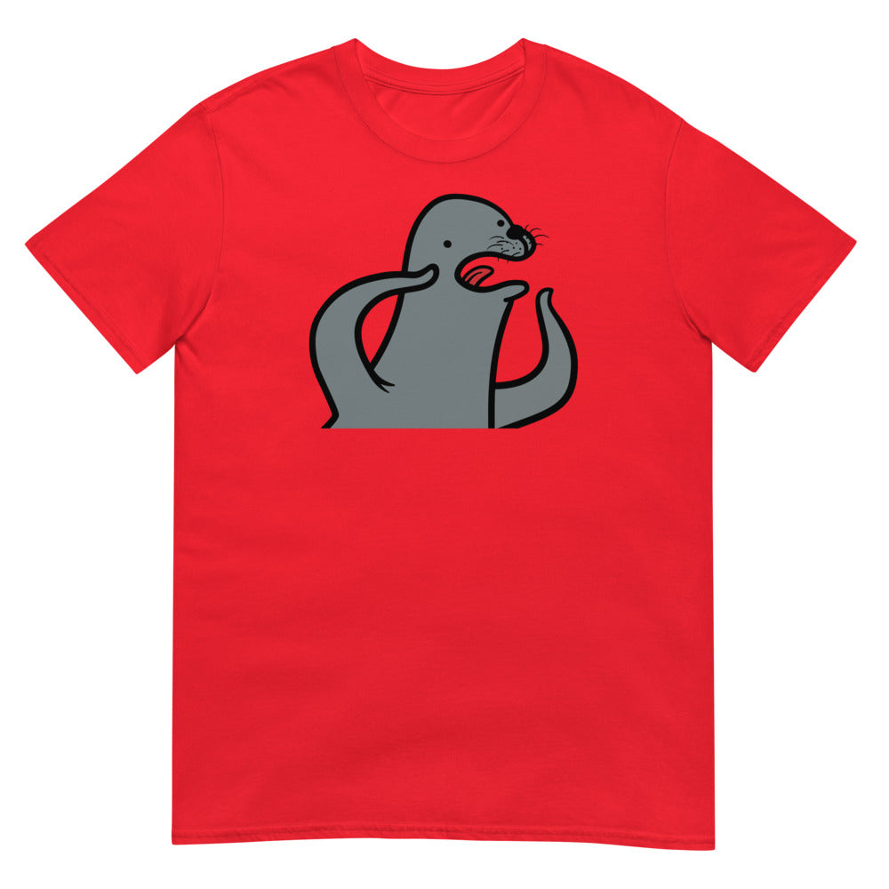 Debut garment mockup | Gay Seal (Daily Dozen) | Red