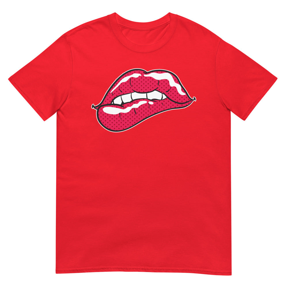 Debut garment mockup | Pop Lust (Daily Dozen) | Red
