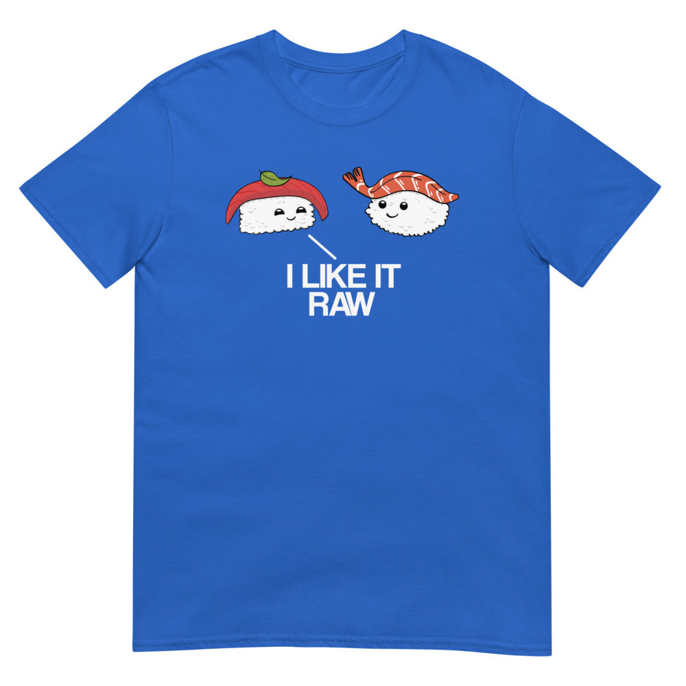 Debut garment mockup | I Like it Raw (Daily Dozen) | Royal