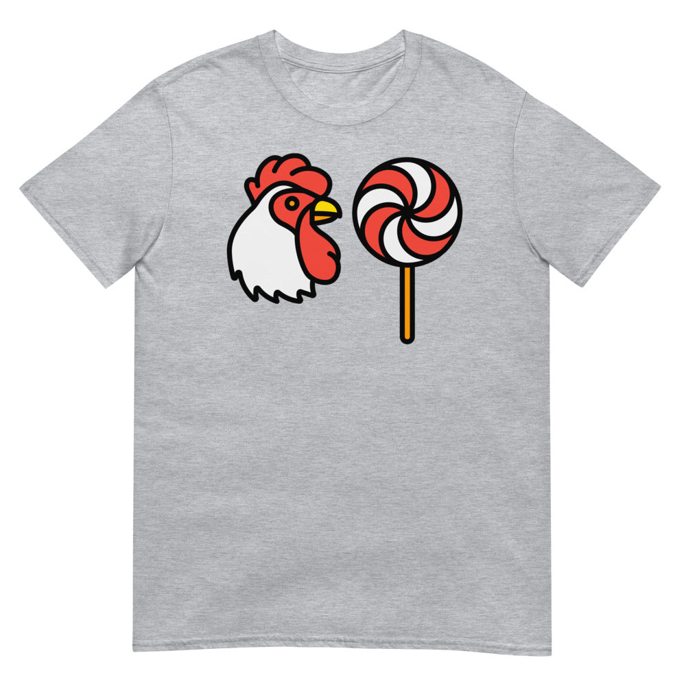 Debut garment mockup | Why did the Chicken (Daily Dozen) | Sport Grey