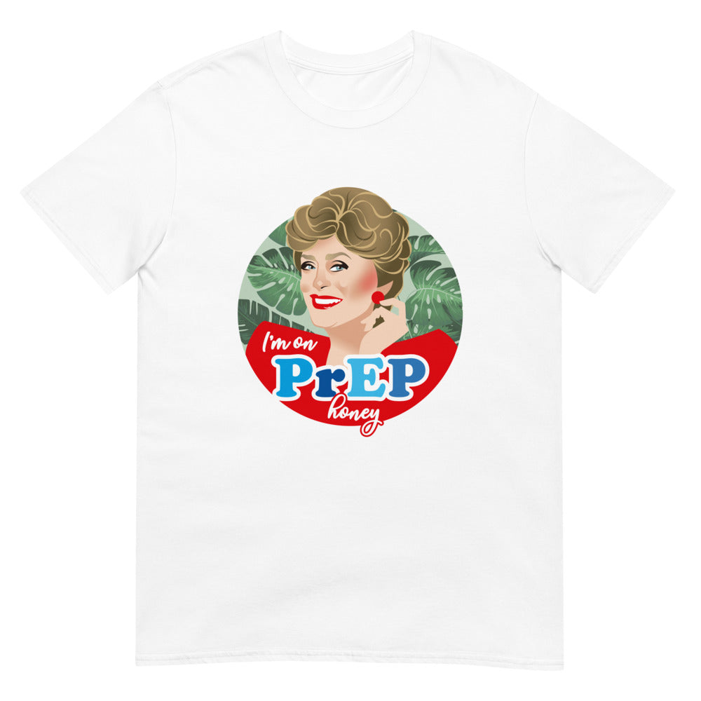 Debut garment mockup | I'm on PrEP Honey (Daily Dozen) | White