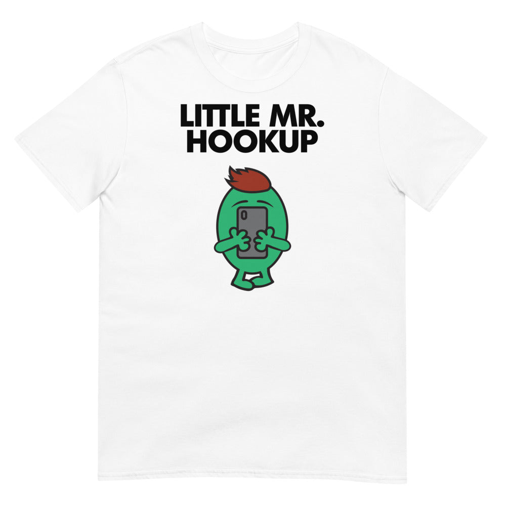 Debut garment mockup | Little Mr. Hookup (Daily Dozen) | White