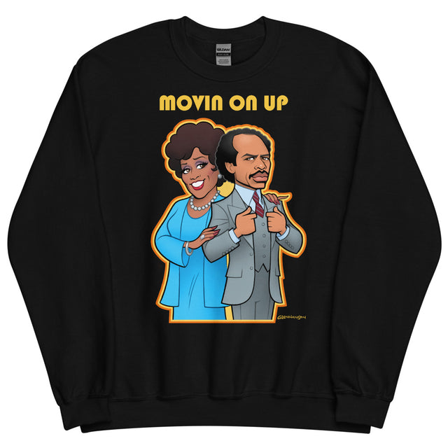 Debut garment mockup | Movin on Up (Sweater) | Black