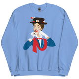 Debut garment mockup | Mary Poppers (Sweater) | Carolina Blue