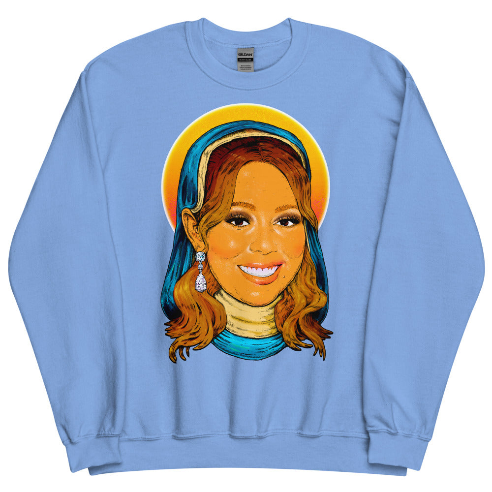 Debut garment mockup | Mother of Eternal High Notes (Sweater) | Carolina Blue