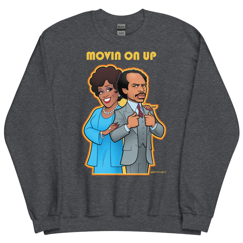 Debut garment mockup | Movin on Up (Sweater) | Dark Heather
