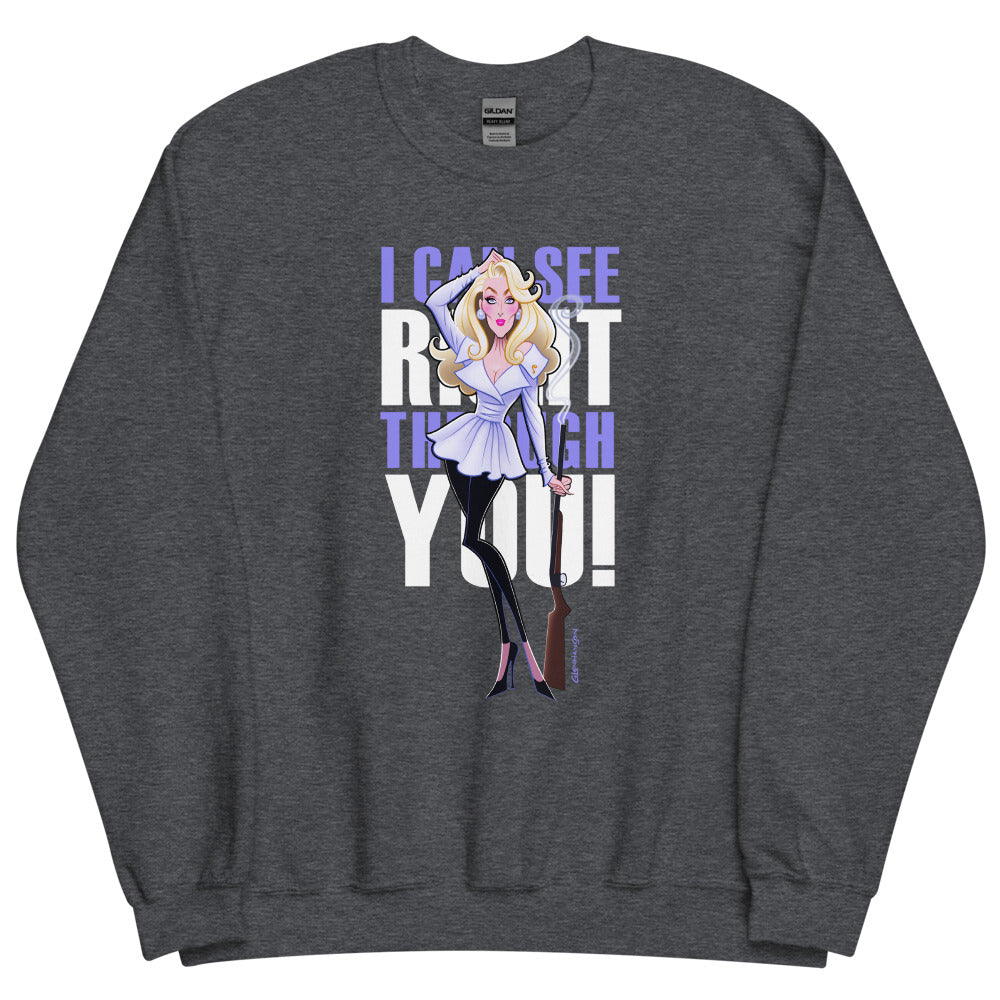 Debut garment mockup | Right Through You (Sweater) | Dark Heather