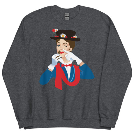 Debut garment mockup | Mary Poppers (Sweater) | Dark Heather
