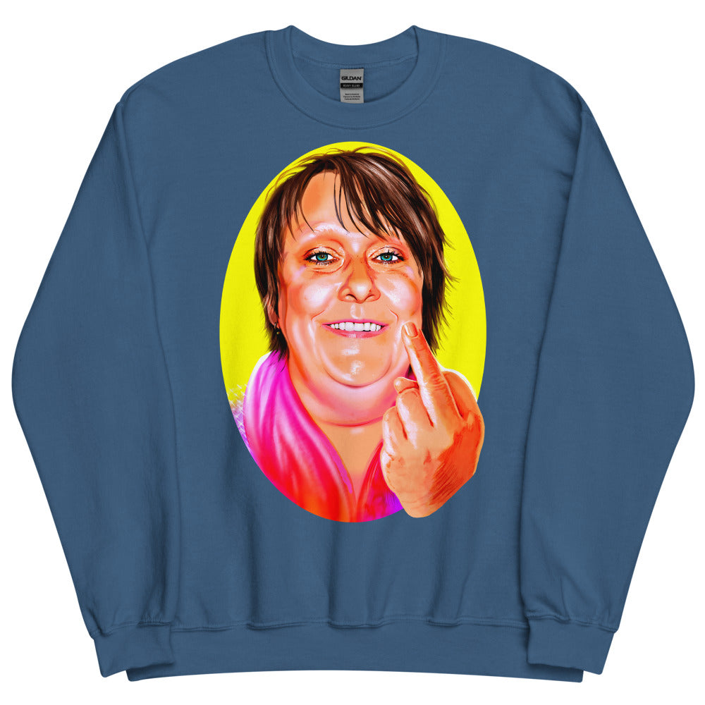 Debut garment mockup | Polite Society Approved (Sweater) | Indigo Blue