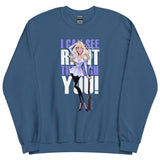 Debut garment mockup | Right Through You (Sweater) | Indigo Blue