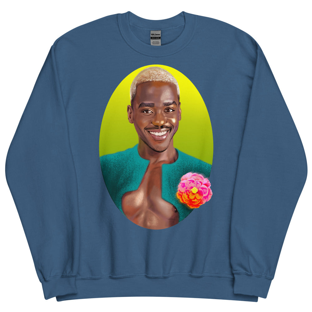 Debut garment mockup | Radiant Doc (Sweater) | Indigo Blue
