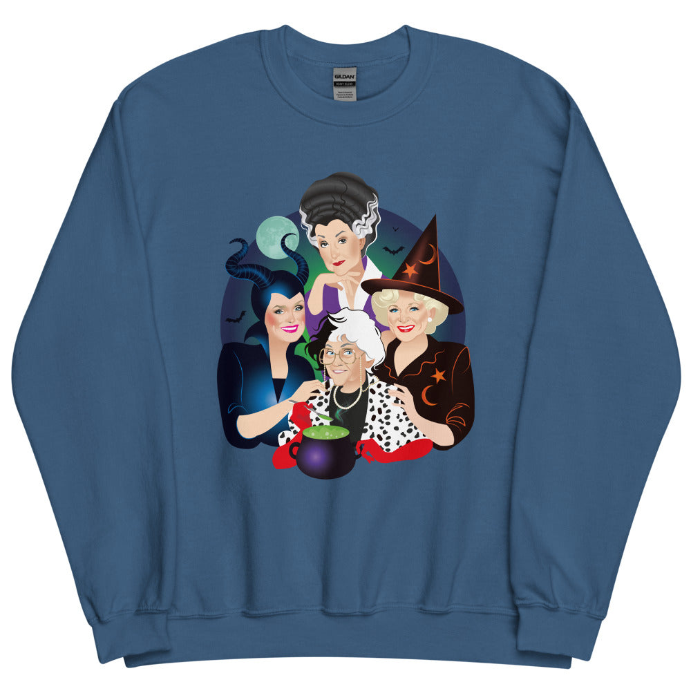 Debut garment mockup | Picture It: Salem, 1692 (Sweater) | Indigo Blue