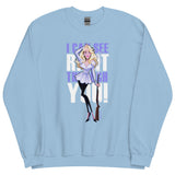 Debut garment mockup | Right Through You (Sweater) | Light Blue