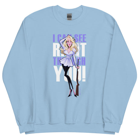 Debut garment mockup | Right Through You (Sweater) | Light Blue