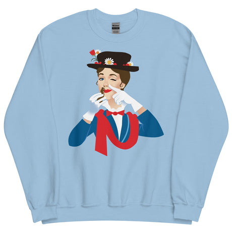Debut garment mockup | Mary Poppers (Sweater) | Light Blue