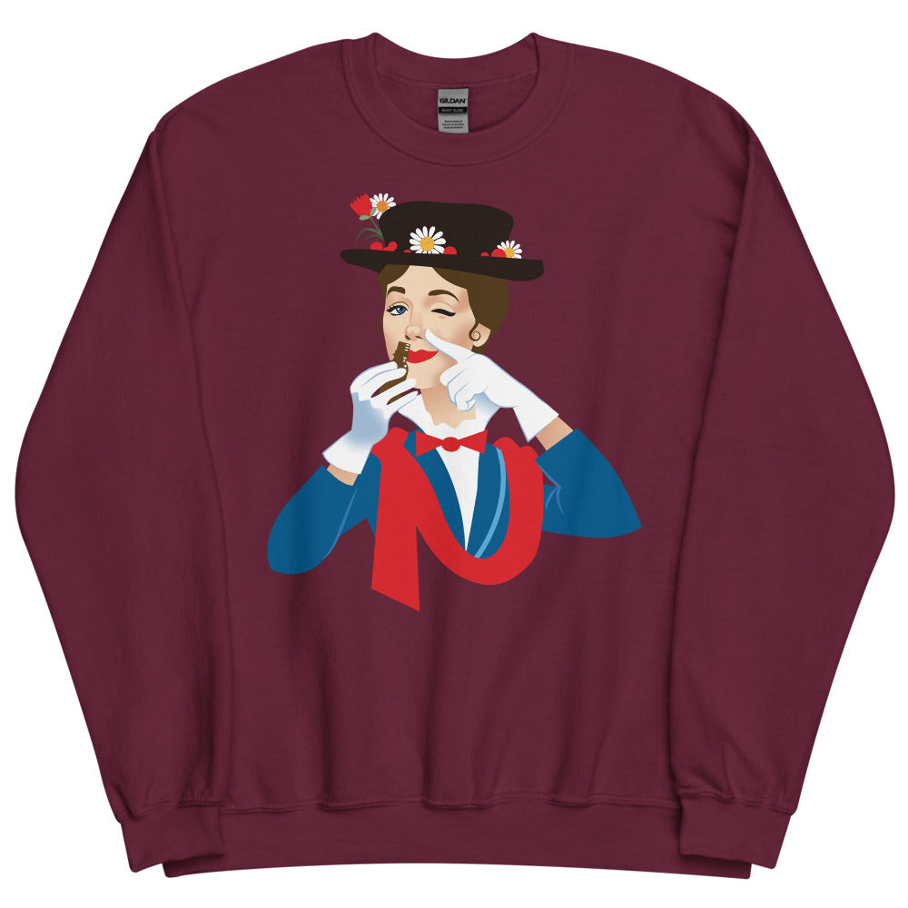 Debut garment mockup | Mary Poppers (Sweater) | Maroon