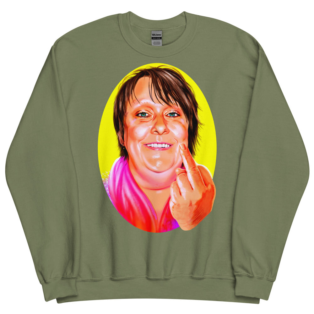 Debut garment mockup | Polite Society Approved (Sweater) | Military Green