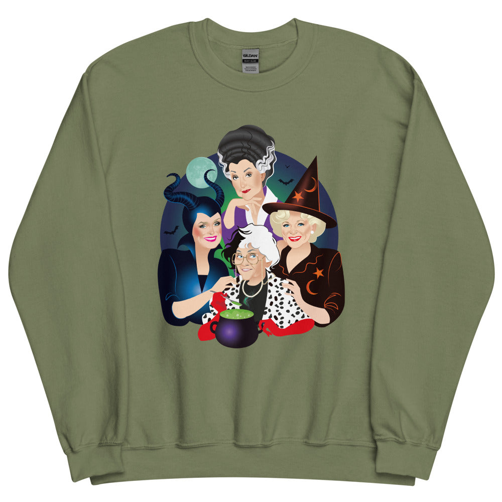 Debut garment mockup | Picture It: Salem, 1692 (Sweater) | Military Green