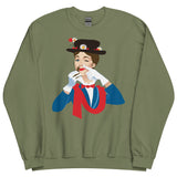 Debut garment mockup | Mary Poppers (Sweater) | Military Green