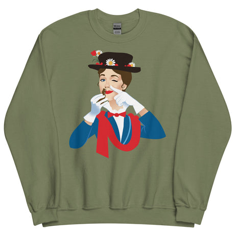 Debut garment mockup | Mary Poppers (Sweater) | Military Green