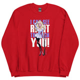 Debut garment mockup | Right Through You (Sweater) | Red
