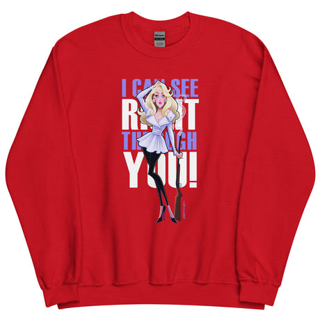 Debut garment mockup | Right Through You (Sweater) | Red