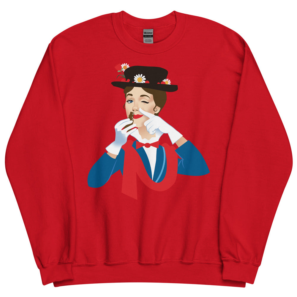 Debut garment mockup | Mary Poppers (Sweater) | Red