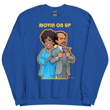 Debut garment mockup | Movin on Up (Sweater) | Royal
