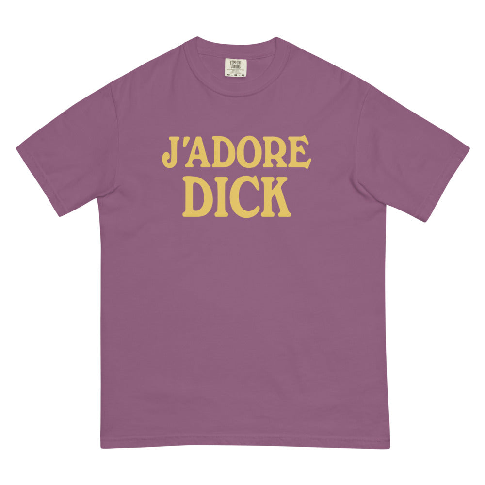 Debut garment mockup | J'Adore Dick (Boxy Tee) | Berry