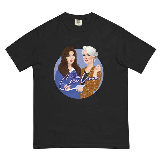 Debut garment mockup | Cerulean (Boxy Tee) | Black