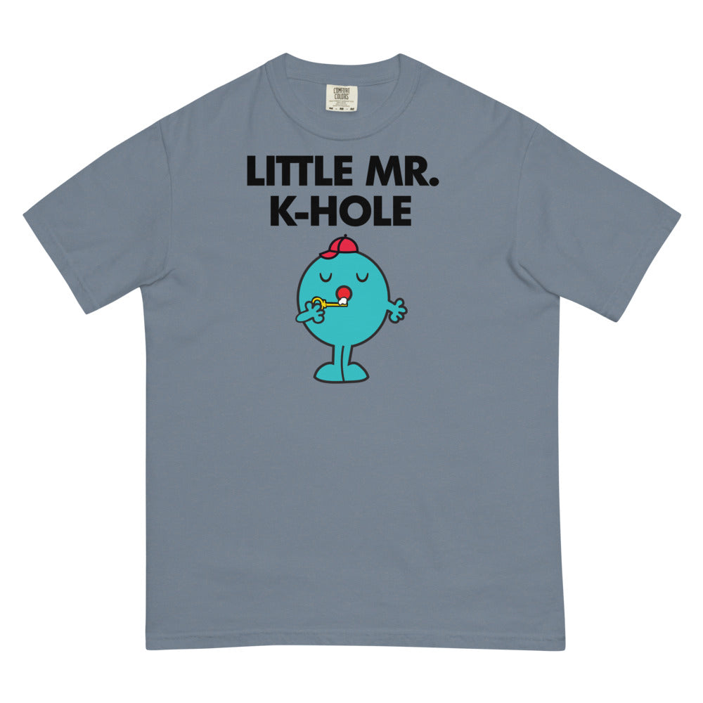 Debut garment mockup | Little Mr. K-Hole (Boxy Tee) | Blue Jean