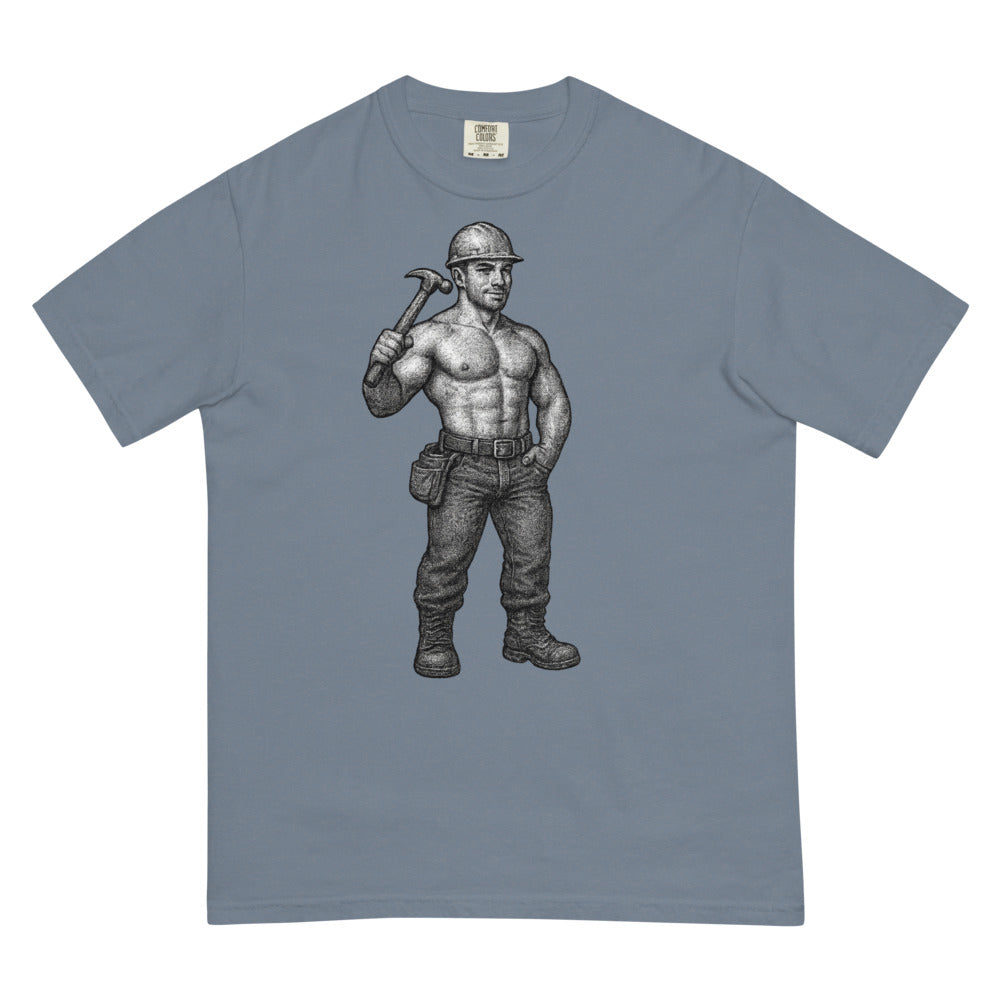 Debut garment mockup | Hammer Time (Boxy Tee) | Blue Jean