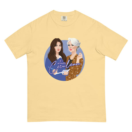 Debut garment mockup | Cerulean (Boxy Tee) | Butter