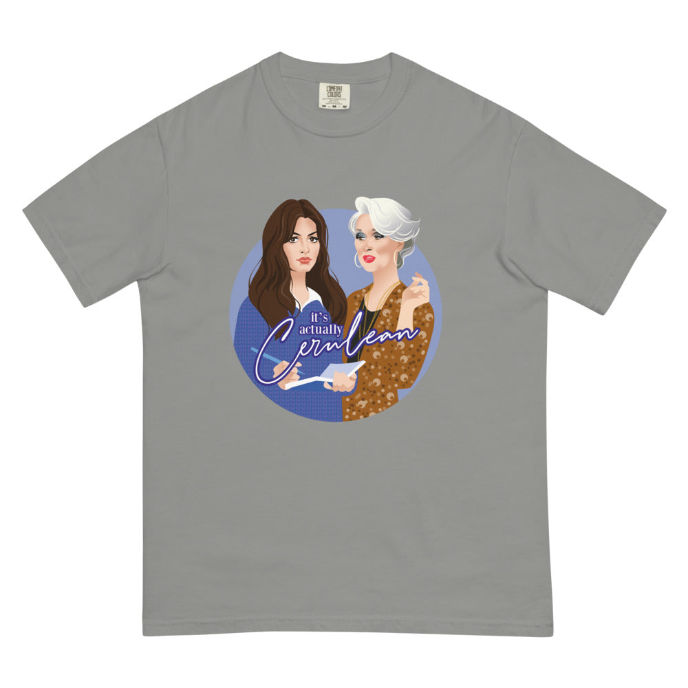 Debut garment mockup | Cerulean (Boxy Tee) | Grey