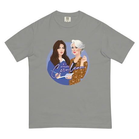 Debut garment mockup | Cerulean (Boxy Tee) | Grey