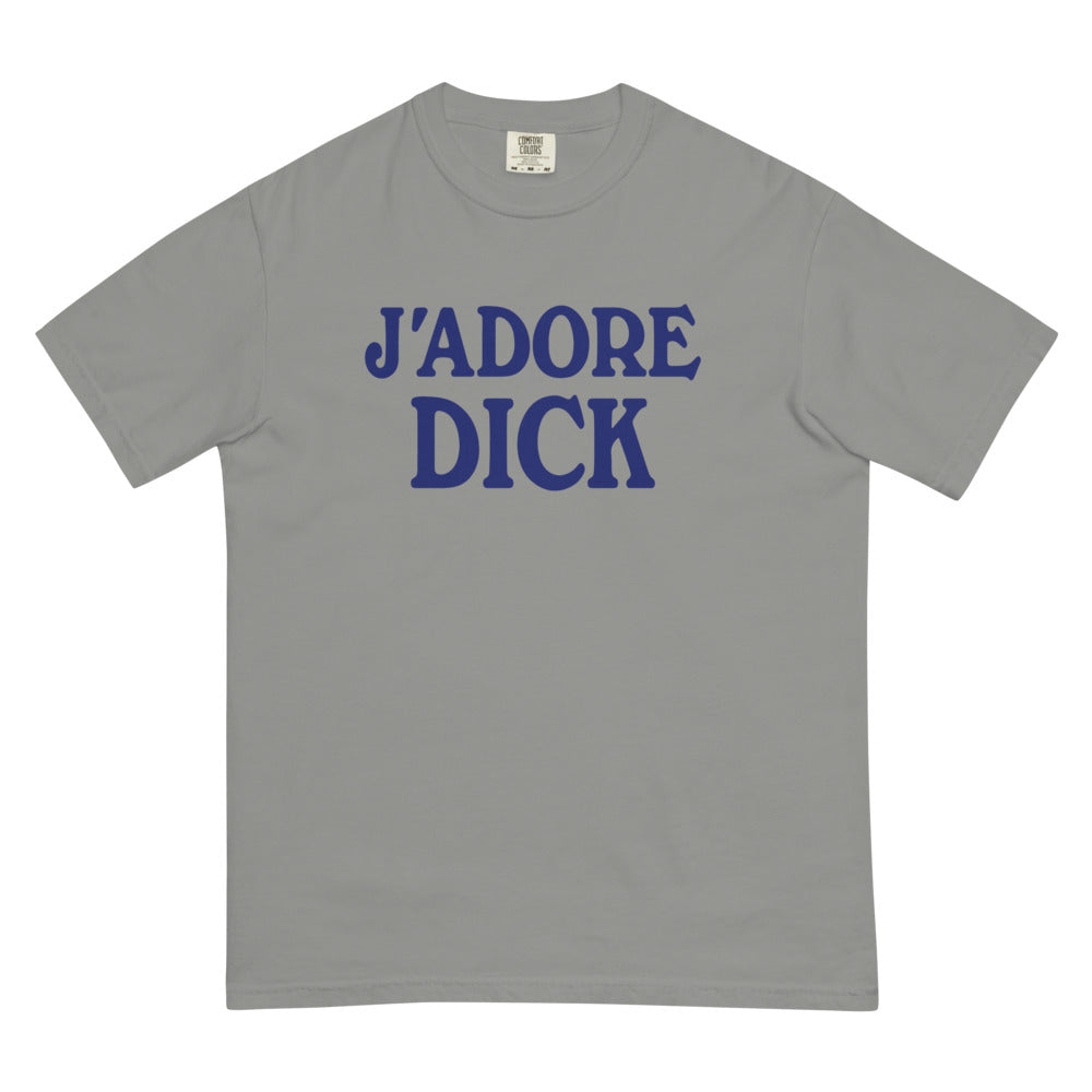 Debut garment mockup | J'Adore Dick (Boxy Tee) | Grey