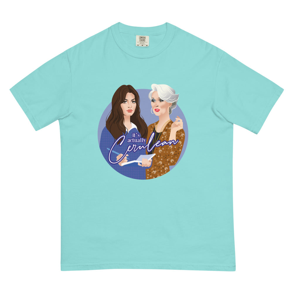 Debut garment mockup | Cerulean (Boxy Tee) | Lagoon Blue