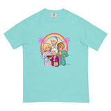 Debut garment mockup | Miami is Proud (Boxy Tee) | Lagoon Blue