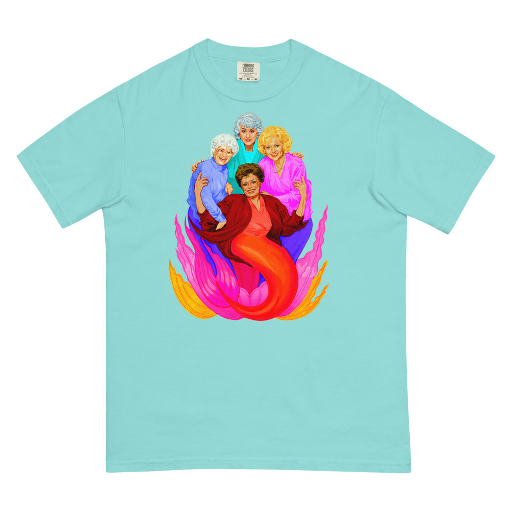 Debut garment mockup | Thank You for Being a Finned (Boxy Tee) | Lagoon Blue